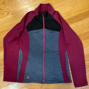 Adidas Golf Women's Maroon and Charcoal Climawarm Zipup